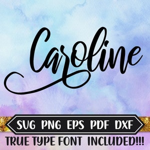 Fuente Caroline, Fuente Svg de boda, Fuente Cricut Script, Fuente cursiva, Fuente de script con colas, Fuente de caligrafía, Archivos de corte Cricut de silueta