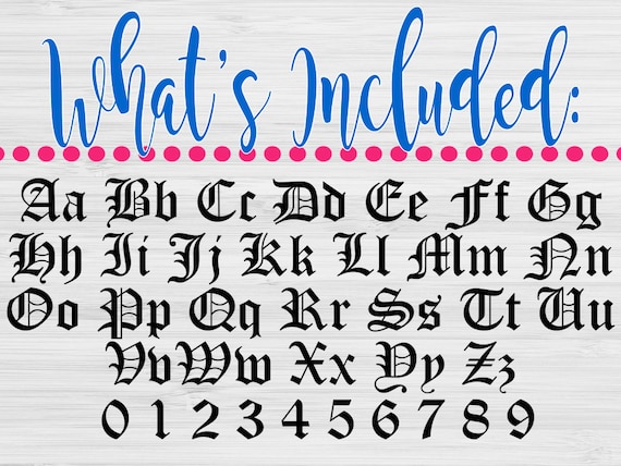 Alte Englische Schrift Art Design Dateien Gothic Svg Schrift Etsy