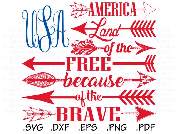 Download Items similar to USA Flag SVG, Land of the Free Because of ...