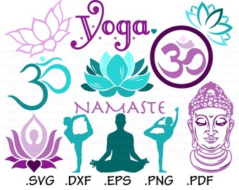 Yoga Svg Files, Buddha SVG, Meditation Room Svg, Use With Silhouette and Cricut, Svg Instant Download Files, EPS File, DXF File - CA439