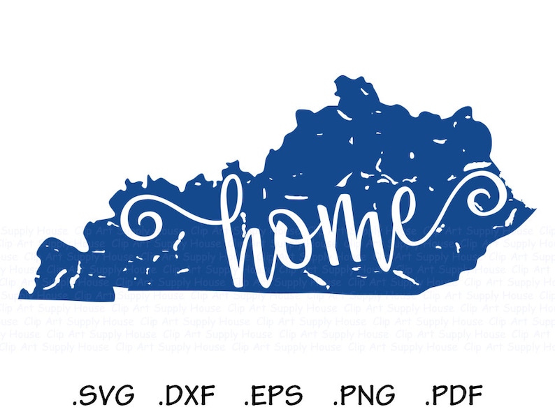 Kentucky SVG Design File, Southern SVG, State PNG, Kentucky Home, Vector Art File, Cricut Design Space, Silhouette Digital Cut Files CA468 image 1