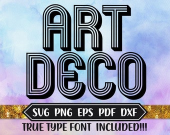 Art Deco Svg Font Design File, Silhouette Studio Font , Cricut Design, Brother Scan Cut, DXF Files, SVG Font, EPS Files, Art Deco Font