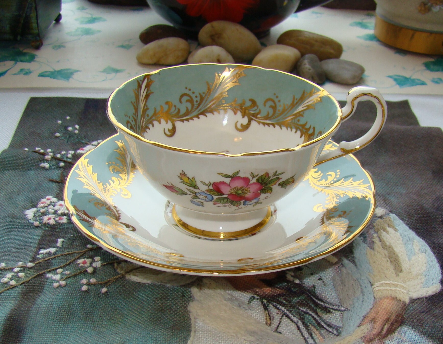 国内発送 China Bone Fine - Paragon England and Cup Tea Vintage - アンティーク雑貨