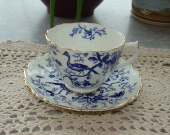 Coalport "Cairo" - England - Embossed Edging - Blue Birds and Vines