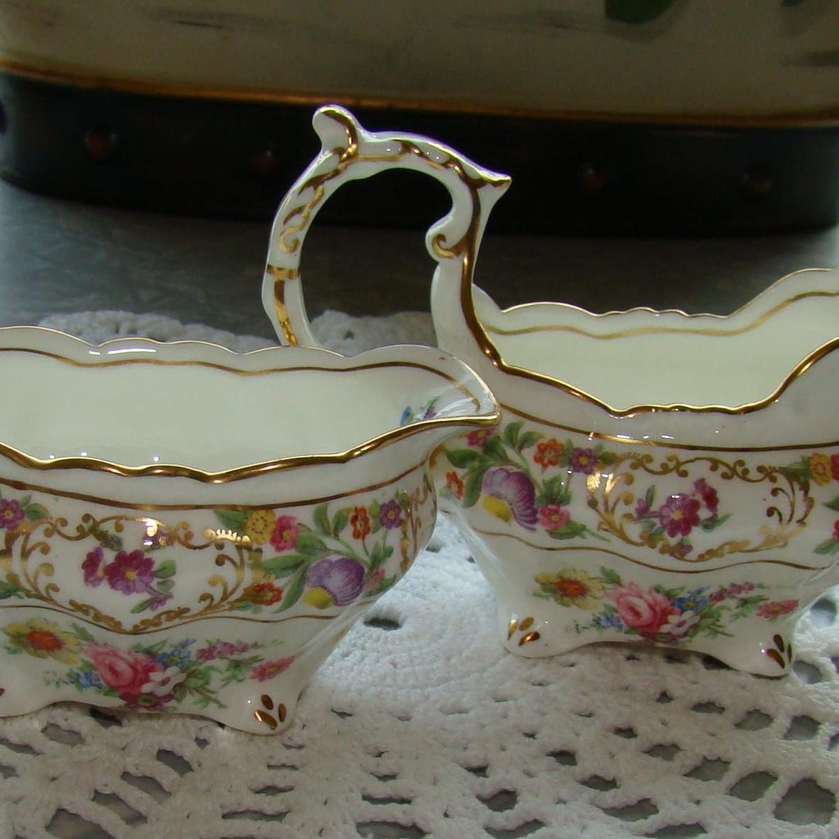 Dresden Fine China Cream and Sugar Set- Etsy