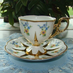Vintage 1960s Shafford Japan Hand-decorated Floral and Heavy