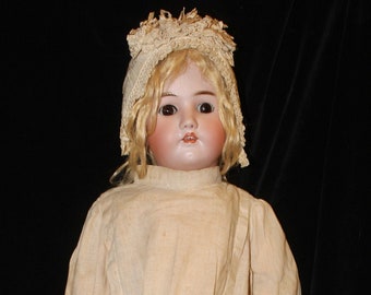 c. 1880-1900 Heinrich Handwerck Simon & Halbig Alemania Muñeca de 24" Totalmente marcada AUTÉNTICA ¡En raras condiciones!