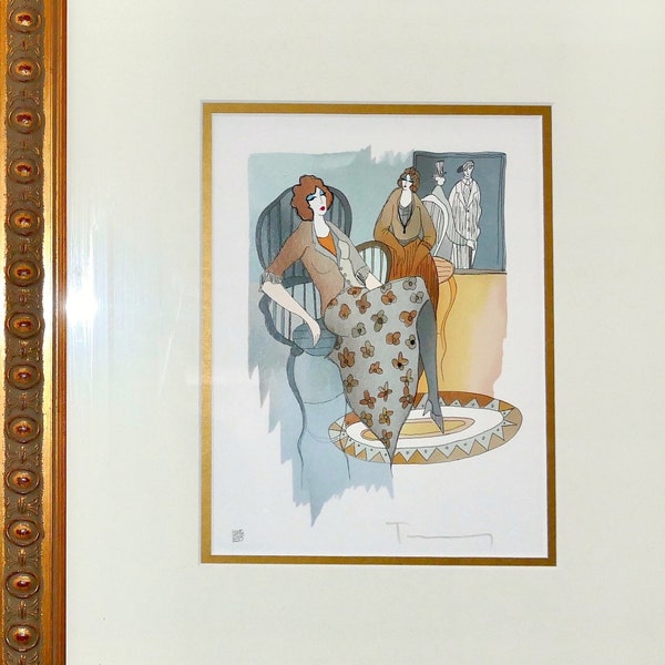 Itzchak Tarkay 2005 Cynthia in Brown SERIGRAPH Signed Numbered Reg # 141810.0280  Framed