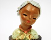True ART DECO GOLDSCHEIDER Wien Austria Majolica Terracotta Art Deco Yung Girl Bust Excellent Condition