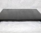 Vintage Chinese Black Lacquer Large Heavy Rectangle Scroll Display Stand 13.5 quot x8 quot