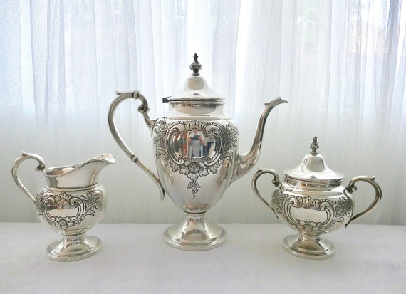 Rare GORHAM PURITAN Hand Chased Sterling Silver Tea~coffee Pot