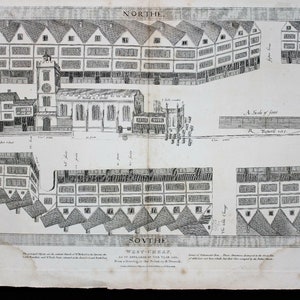 C'1814 Map of Cheapside, London 1585 After R. Treswell Engraved by B ...