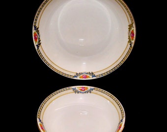 Dos cuencos de porcelana de la realeza alemana de Bayreuth, Baviera, de alrededor de 1900, con diseño "Rob 14"