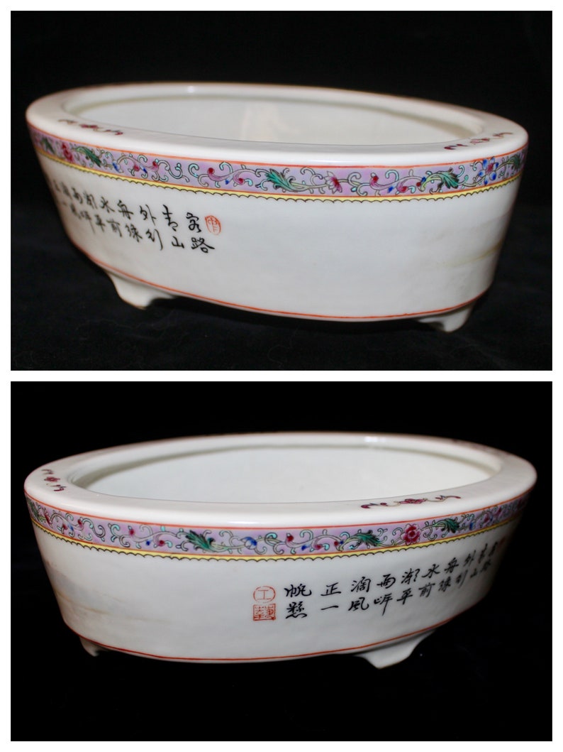 Republic Chinese Famille Verte Wucai \u5eb7\u7199\u4e94\u5f69 Hand Painted Enamel Polychrome Porcelain Bowl Jardiniere