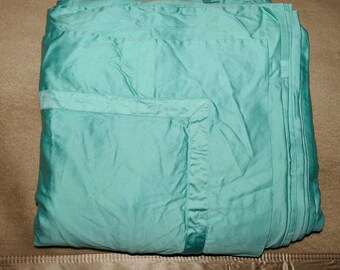 Matouk Nocturne Sateen Duvet Cover Full/Queen Aquamarine 90x96" Egyptian Cotton