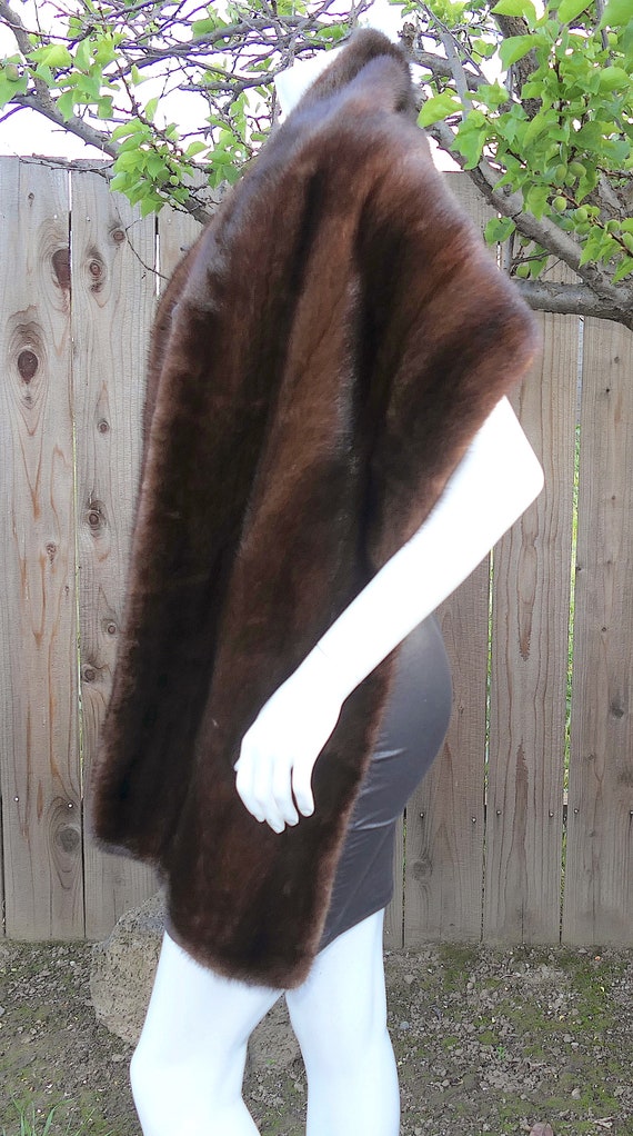 Luxury Real Brown Mahogany Ranch Mink Fur 73" Sha… - image 4