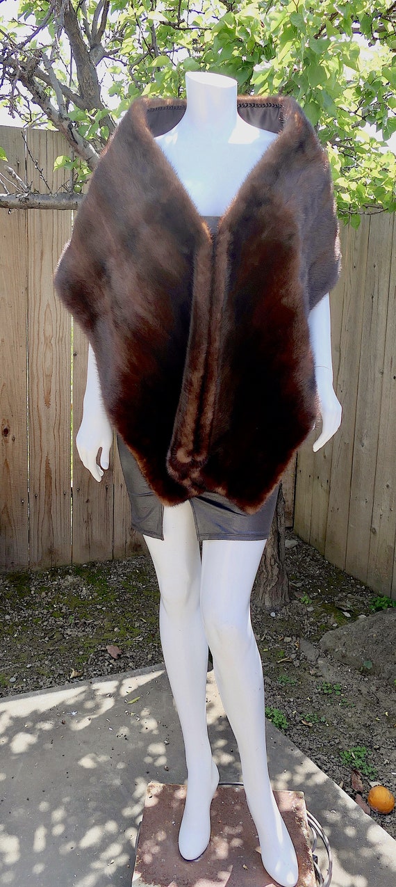Luxury Real Brown Mahogany Ranch Mink Fur 73" Sha… - image 7
