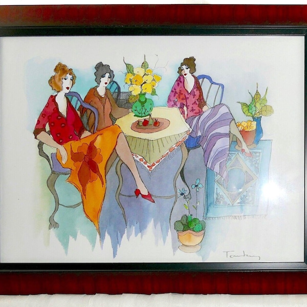 Itzchak Tarkay 2005 MORNING SOCIAL Seriolithograph COA Registration# 181552H218