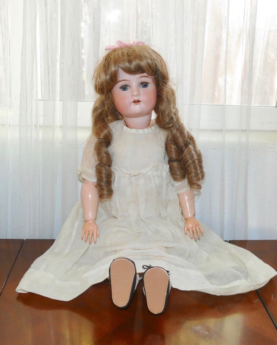 Vintage Lot Of Porcelain Doll Making Supplies Head, Mask,Eyes &  Wig-READ-Estate