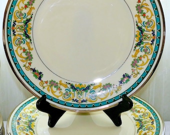 LENOX Fair Lady Platinum Trim 10 Bread & Butter Plates 7 1/8"D Gold Backstamp Mint