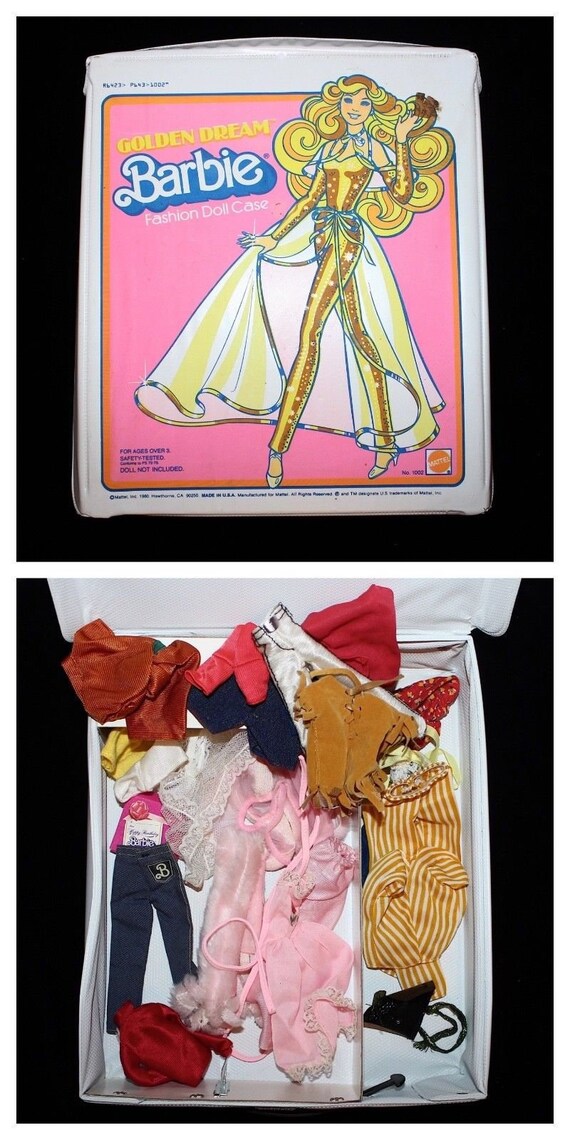 golden dream barbie fashion doll trunk