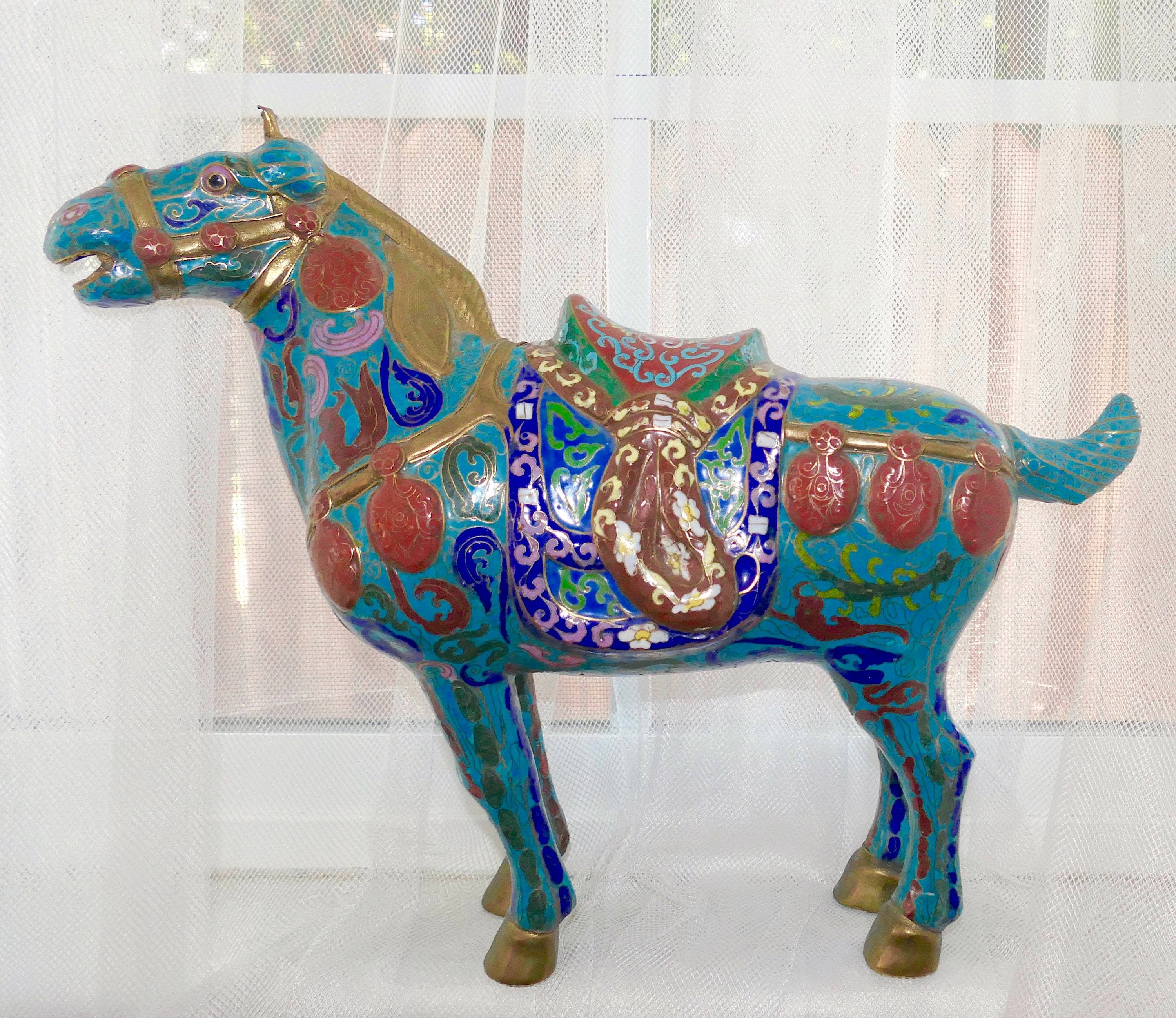 19th Century Chinese Cloisonné Horse 14