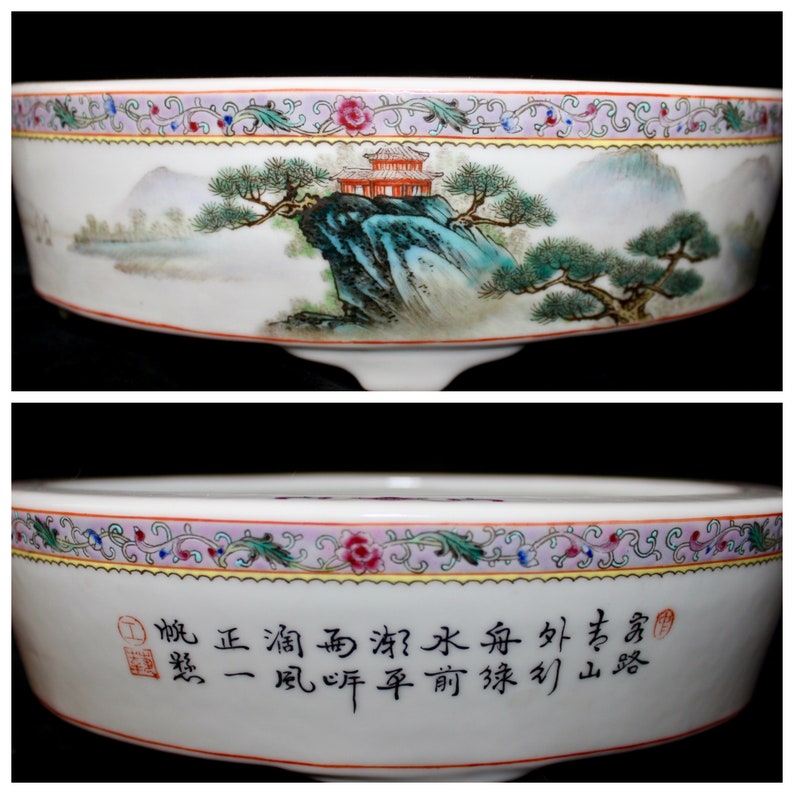 Republic Chinese Famille Verte Wucai \u5eb7\u7199\u4e94\u5f69 Hand Painted Enamel Polychrome Porcelain Bowl Jardiniere