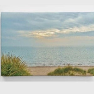 CANVAS 8X12 Lake Michigan Haze-Gallery Wrap, Lake Michigan, Great Lakes, Michigan Beaches, Beach Photography, Beach Decor, Pure Michigan image 1