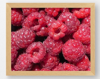 FARM MARKET RASPBERRIES-Fine Art Print, Food Photography, Kitchen Decor, Farmhouse Decor, Kitchen Print, Picture of Raspberries, Fruit Print