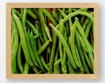 FARM MARKET Green Beans-Fine Art Print, Food Photography, Kitchen Decor, Restaurant Decor, Country Kitchen, Farmhouse Decor, Vegetable Print