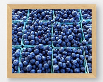 FARM MARKET BLUEBERRIES-Fine Art Print, Kitchen Decor, Restaurant Decor, Country Kitchen, Farmhouse Decor, Fruit Print, Food Photography