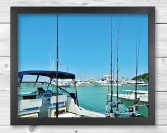 LELAND HARBOR MARINA-Fine Art Print, Nautical Decor, Picture of Marina, Fishing Boat Print, Lake Michigan Photography, Michigan Travel Print