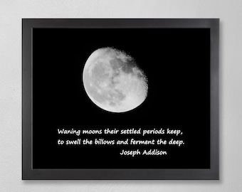 WANING MOON-Fine Art Print, Lunar Photography, Moon Decor, Lunar Decor, Bedroom Decor, Waning Moon, Picture of Moon, Moon Quotes, Moon Poem