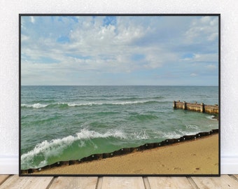 LAKE MICHIGAN SWELLS-Fine Art Print, Beach Photography, Michigan Beaches, Lake Michigan, Great Lakes, Seascape, Nautical Decor, Beach Decor