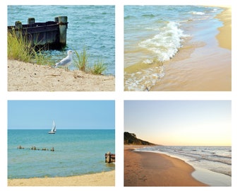 BEACH DREAMS Note Cards--Note Card Set, Lake Michigan, Beach Cards, Stationery, Blank Cards, Thank You Notes, Mothers Day, Hostess Gifts
