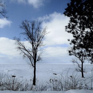 LAKE MICHIGAN WINTER-Fine Art Print, Lake Michigan, Beach Photography, Great Lakes, Winter Landscape, Snow, Winter Scene, Beach in Winter image 2