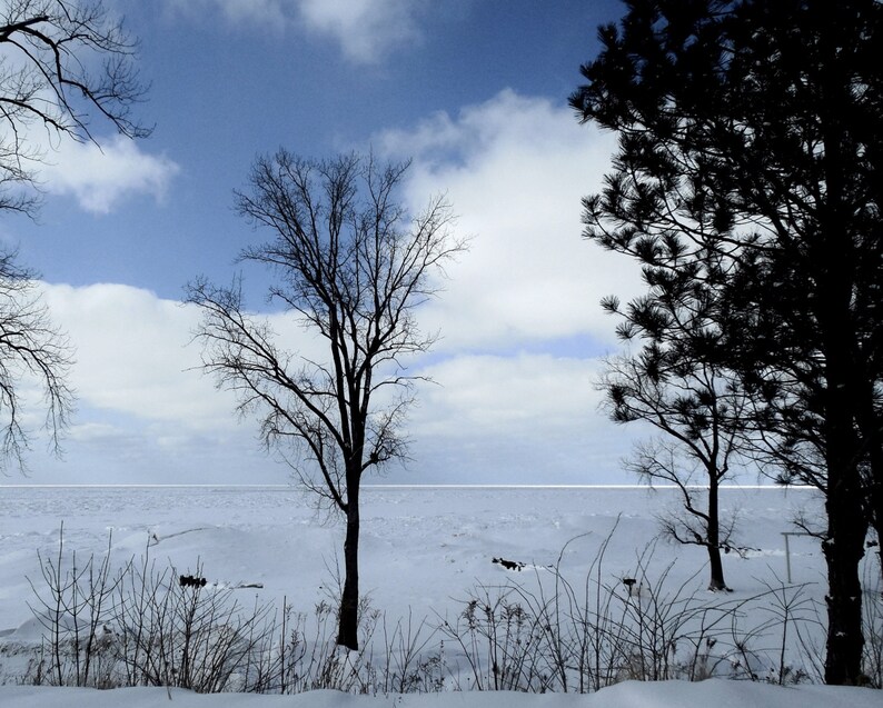 LAKE MICHIGAN WINTER-Fine Art Print, Lake Michigan, Beach Photography, Great Lakes, Winter Landscape, Snow, Winter Scene, Beach in Winter image 2