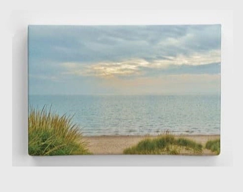 CANVAS 8X12 Lake Michigan Haze-Gallery Wrap, Lake Michigan, Great Lakes, Michigan Beaches, Beach Photography, Beach Decor, Pure Michigan image 1