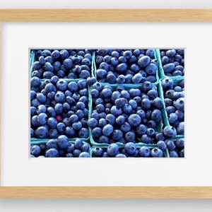 BLUEBERRIES MINI PRINT-Fine Art Print, Kitchen Decor, Restaurant Decor, Country Kitchen, Farmhouse Decor, Food Photography, Fruit Print