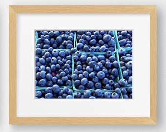 BLUEBERRIES MINI PRINT-Fine Art Print, Kitchen Decor, Restaurant Decor, Country Kitchen, Farmhouse Decor, Food Photography, Fruit Print