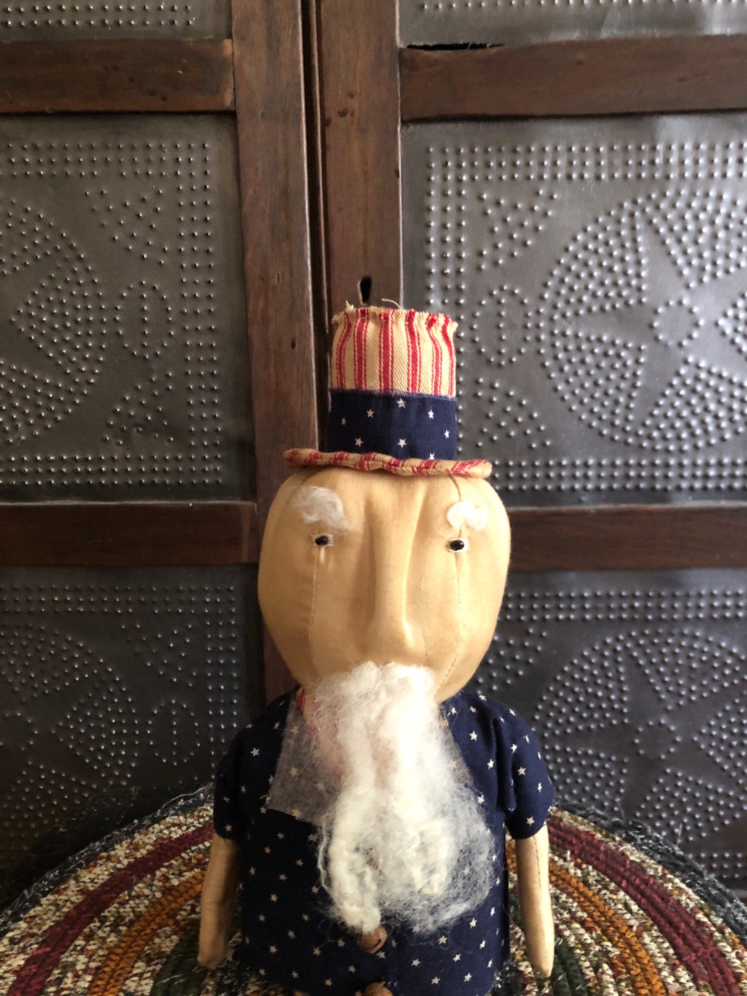Primitive 10 Inch Uncle Sam Stump Doll Etsy