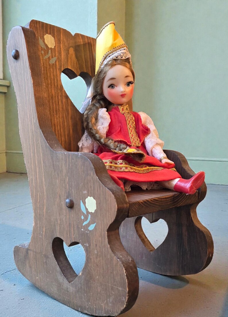 1980's Grannycore/cottagecore Heart Cut Out Doll Rocking Chair - Etsy