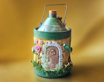 Magical Lighted Fairy House: OOAK Cottagecore Night Light