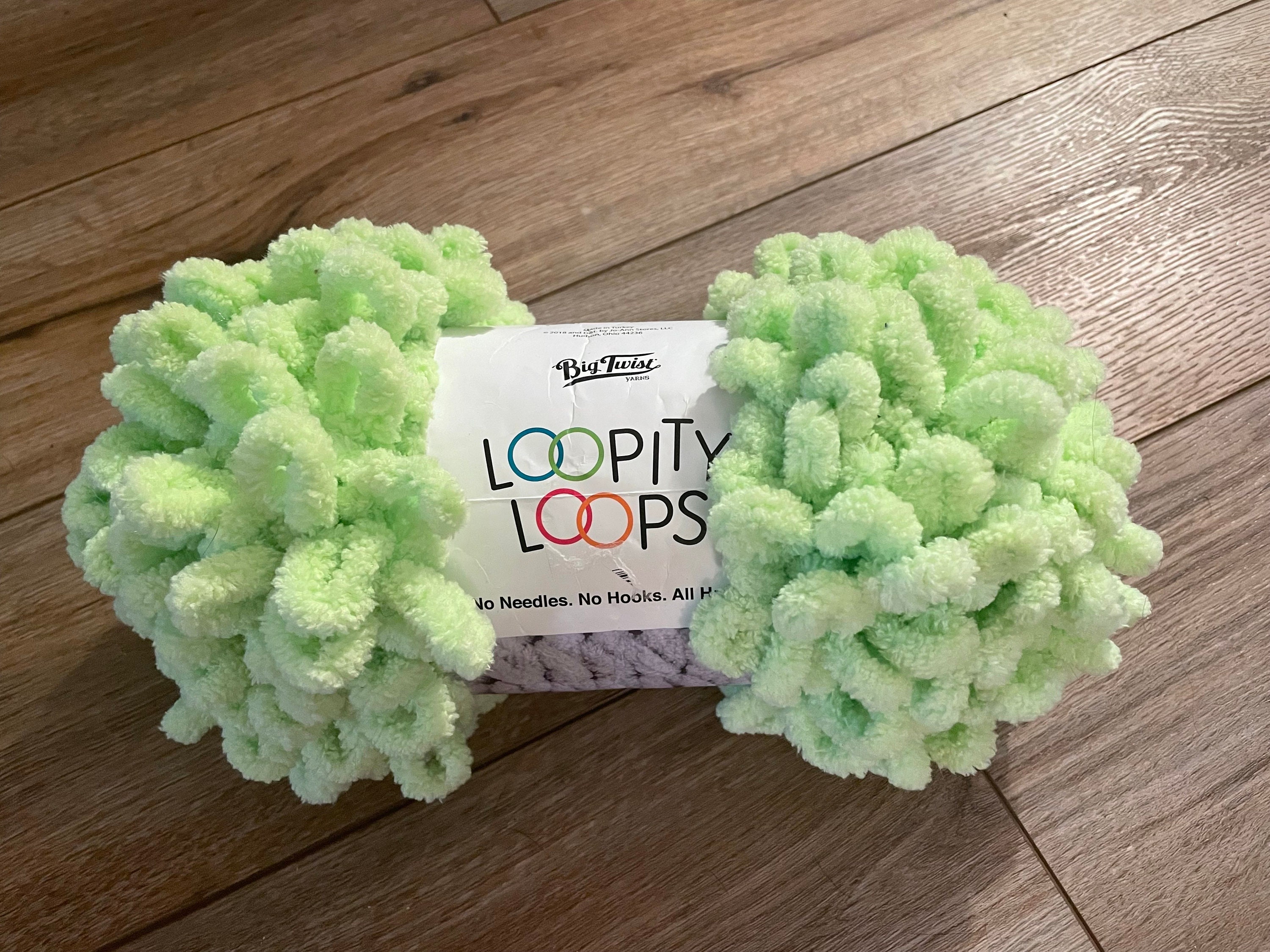Big Twist Loopity Loops Lime Neon Green Super Soft Bulky Polyester Yarn