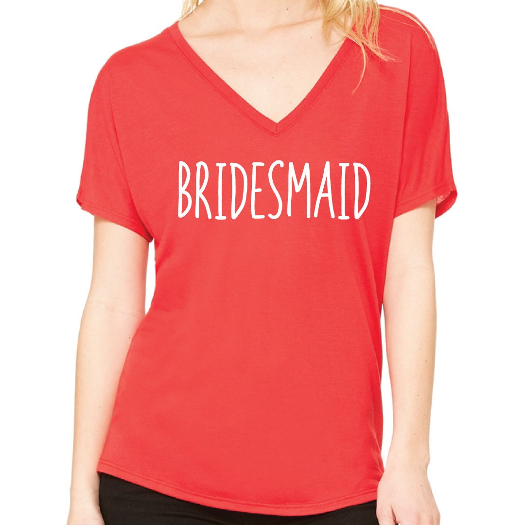 Bridesmaid Bella Canvas Slouchy V-neck Tshirt - Etsy