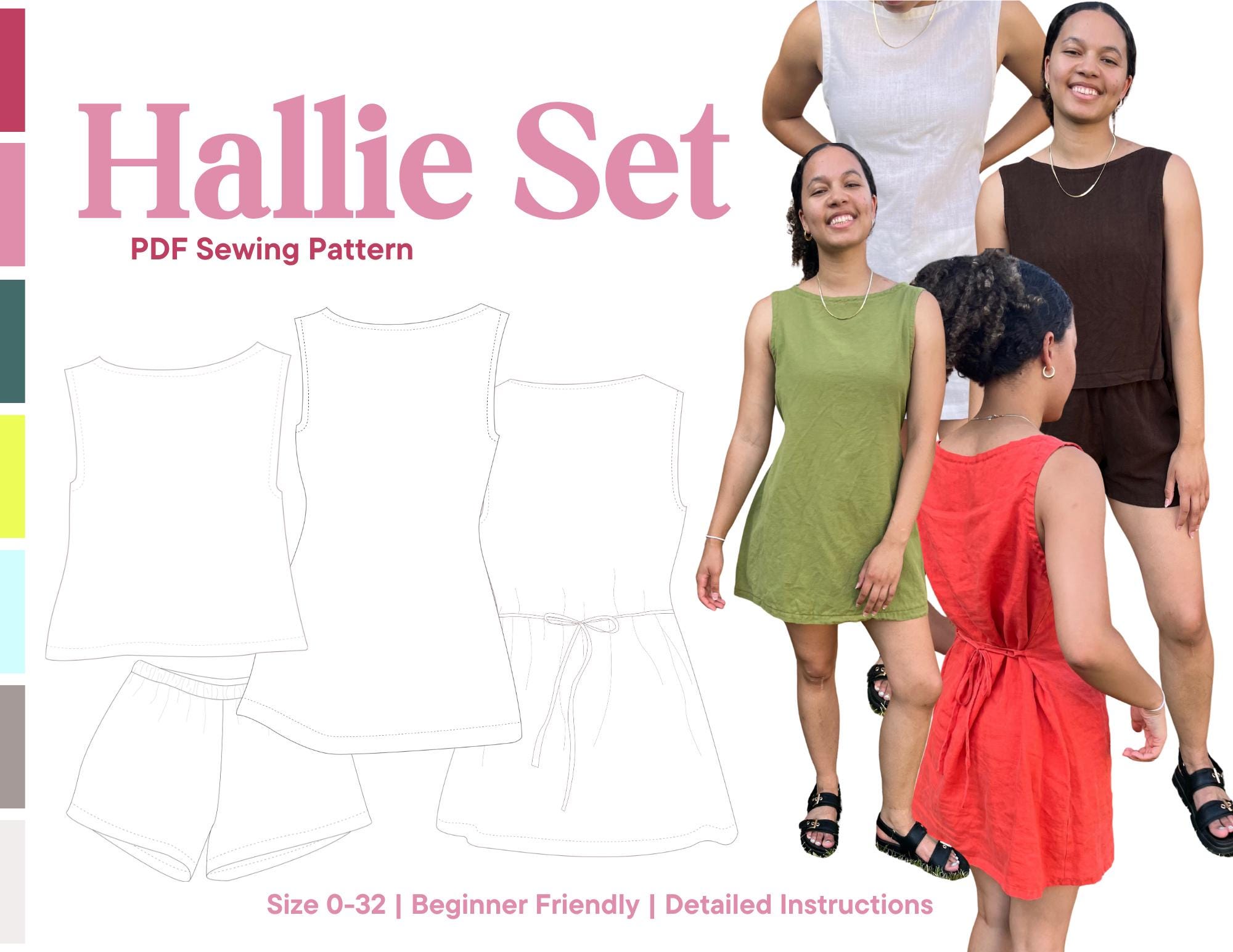 Hallie Set Digital Sewing Pattern -- Beginner Friendly -- Size Inclusive -- PDF Sewing Pattern