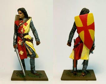 Caballero cruzado Balian d'Ibelin (c. 1143–1193) / Figura de estaño de 54 mm