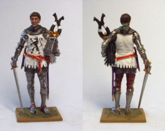 Medieval Knight XIV century / Tin figure 54mm
