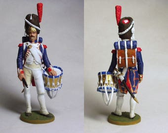 French drummer grenadier of the Guard. France, 1809 Tin soldier figure 54mm