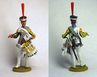 Tamborilero ruso del regimiento de la guardia vitalicia Semionovsky, 1812 / Figura de estaño de 54 mm